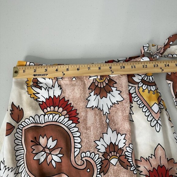 Bcbg Maxi Wrap Skirt Sz XXS Floral Paisley Dusty Rio Red - Picture 7 of 12